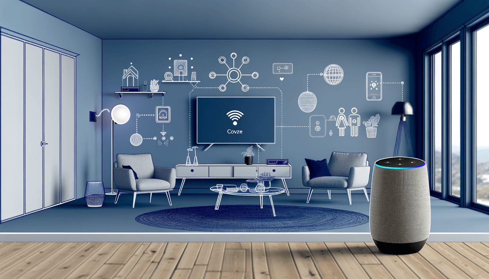 Smart Home Devices in a Connected Living Room